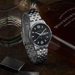 Zegarek męski na bransolecie duży solidny datownik Metropolitan Beltimore BT05. Szare zegarki męskie bez wzorów. Za 149.99 zł.