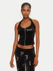Juicy Couture Top Diane JCBCT224834 Czarny Slim Fit. Czarne topy damskie Juicy Couture, xs, bez wzorów, z syntetyku, bez kołnierzyka, bez ramiączek. Za 129.99 zł.