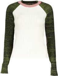 Desigual BIAŁY SWETER DESIGUAL DAMSKI S. Białe swetry nierozpinane damskie Desigual, s, bez wzorów, bez kołnierzyka, bez ramiączek. Za 229.12 zł.