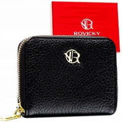 Portfel czarny Rovicky R-PRK-02-F19. Czarne portfele damskie ROVICKY, ze skóry ekologicznej. Za 48.99 zł.