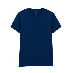 Damska Koszulka Z Grubej Bawełny. Niebieskie bluzki damskie GILDAN, m, bez wzorów, z bawełny, sportowe, bez kołnierzyka, bez ramiączek. Za 40.99 zł.