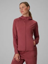 4F Bluza treningowa regular z kapturem damska - brązowa S. Brązowe bluzy damskie 4F, s, bez wzorów, klasyczne, bez ramiączek, z kapturem. Za 199.99 zł.