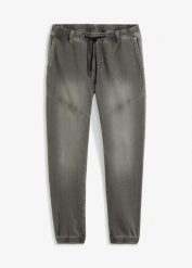 Dżinsy ze stretchem i gumką w talii, Regular Fit Straight. Szare jeansy męskie bonprix, z jeansu. Za 159.99 zł.
