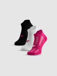 4F Skarpetki treningowe krótkie (3-pack) damskie - czarne+białe+różowe 39-42. Białe skarpetki damskie 4F, bez wzorów. Za 44.99 zł.