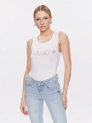 Liu Jo Beachwear Top VA3100 J5360 Biały Regular Fit. Białe topy damskie Liu Jo Beachwear, l, bez wzorów, z wiskozy, bez kołnierzyka, bez ramiączek. Za 349.99 zł.