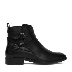 Botki Beverly Hills Polo Club. Czarne botki damskie Beverly Hills Polo Club, bez wzorów, bez obcasa, na płaskiej podeszwie, bez zapięcia. Za 299.99 zł.