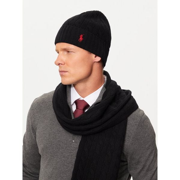 Czapka Polo Ralph Lauren. Czarne czapki męskie Polo Ralph Lauren, na zimę, bez wzorów. Za 289.99 zł.