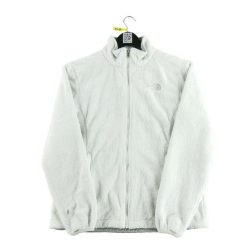 Kurtka polarowa TNF White Osito dla kobiet. Białe kurtki sportowe damskie The North Face, na zimę, l, bez wzorów, z materiału, bez ramiączek, bez kaptura, trekkingowe. Za 153.32 zł.