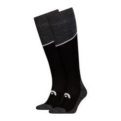 Skarpety narciarskie dla dorosłych HEAD Kneehigh 2 pary. Czarne skarpetki damskie Head, bez wzorów, z elastanu. Za 160.99 zł.