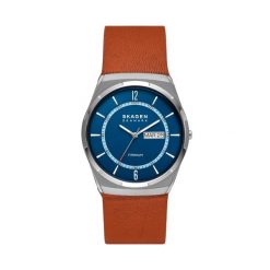 Zegarek Skagen. Brązowe zegarki męskie Skagen, bez wzorów. Za 629.99 zł.