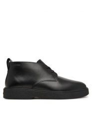 Calvin Klein Trzewiki Text Rubber Desert Boot Lth HM0HM02255 Czarny. Czarne botki męskie Calvin Klein, bez wzorów, ze skóry, bez obcasa, bez zapięcia. Za 649.99 zł.