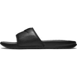 Czarne Klapki Nike Benassi Jdi M 343880-001. Czarne klapki męskie Nike, bez wzorów, z dżerseju, bez zapięcia. W wyprzedaży za 159.00 zł.