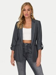 ONLY Marynarka Kayle 15218743 Szary Regular Fit. Szare marynarki i żakiety damskie ONLY, bez wzorów, z syntetyku, bez kołnierzyka, bez ramiączek. Za 229.99 zł.