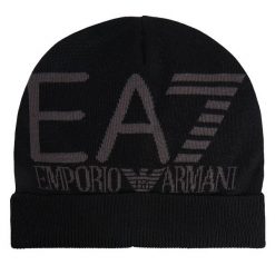 Czapka EA7 Emporio Armani. Czarne czapki damskie EA7 Emporio Armani, na zimę, bez wzorów. Za 149.99 zł.