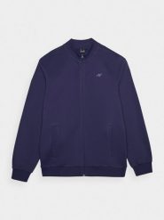 4F Bluza bejsbolówka bomberka męska - granatowa M. Niebieskie bluzy męskie 4F, m, bez wzorów, z bawełny, sportowe, bez kaptura. Za 149.99 zł.