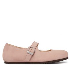 Baleriny Birkenstock. Czerwone balerinki damskie Birkenstock, bez wzorów, bez obcasa, bez zapięcia. Za 629.99 zł.