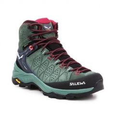 Buty trekkingowe damskie Salewa WS Alp Trainer 2 Mid Gtx czarne,zielone. Czarne obuwie trekkingowe damskie Salewa, z materiału, za kostkę, bez zapięcia. Za 816.74 zł.