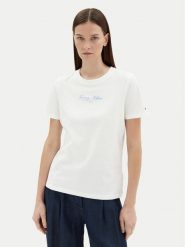 Tommy Hilfiger T-Shirt WW0WW45428 Biały Regular Fit. Białe t-shirty damskie Tommy Hilfiger, xl, bez wzorów, z bawełny, bez kołnierzyka, bez ramiączek. Za 129.99 zł.