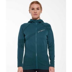 Bluza damska wełniana z kapturem Brubeck THERMO WOOL by Pustelnik. Zielone bluzy damskie Brubeck, bez wzorów, z wełny, bez ramiączek, z kapturem. Za 439.00 zł.