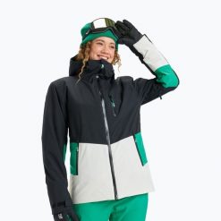 Kurtka snowboardowa damska ROXY Stormdash. Czarne kurtki sportowe damskie Roxy, na zimę, l, bez wzorów, z materiału, bez ramiączek, bez kaptura, snowboardowy. Za 869.99 zł.