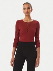 Guess Body W6BP21 K6256 Bordowy Slim Fit. Czerwone body Guess, z aplikacjami, z syntetyku. Za 294.99 zł.