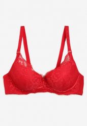 Czerwony Biustonosz z Koronką i Funkcją Push Up Wifia. Czerwone biustonosze Renee, bez wzorów, z koronki. Za 39.99 zł.