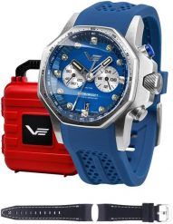 Zegarek męski Vostok Europe VK64-640A700S niebieski. Niebieskie zegarki męskie Vostok Europe, bez wzorów. Za 6,112.12 zł.