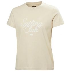 Koszulka damska Helly Hansen Cora Graphic 2.0. Białe koszulki sportowe damskie Helly Hansen, bez wzorów, z bawełny, bez ramiączek. Za 236.50 zł.