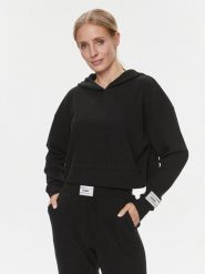 Guess Bluza Aislin V4RQ00 KC2T0 Czarny Regular Fit. Czarne bluzy damskie Guess, m, z aplikacjami, z syntetyku, bez ramiączek, bez kaptura. Za 179.99 zł.