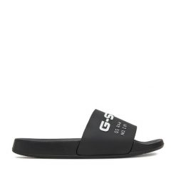 Klapki G-Star. Czarne klapki damskie G-Star, bez wzorów, retro, bez obcasa, bez zapięcia. Za 103.99 zł.