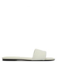 Calvin Klein Klapki Square Flat Sndl Canvas Hw HW0HW03129 Biały. Białe klapki damskie Calvin Klein, bez wzorów, z materiału, bez obcasa, bez zapięcia. Za 329.99 zł.