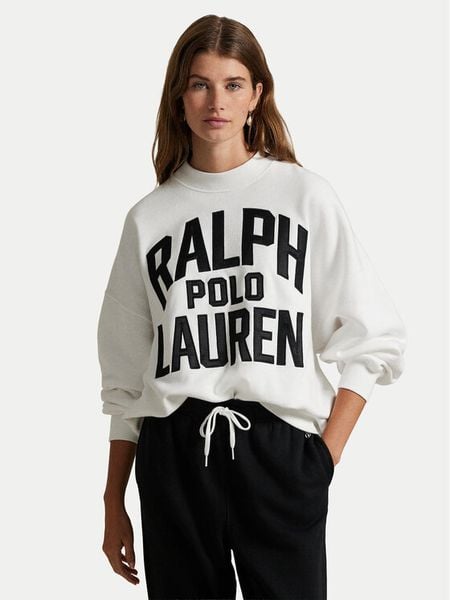 Polo Ralph Lauren Bluza 211978147001 Biały Relaxed Fit. Białe bluzy damskie Polo Ralph Lauren, xl, bez wzorów, z bawełny, bez ramiączek, bez kaptura. Za 819.99 zł.
