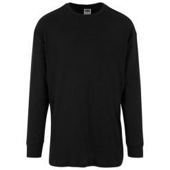 Sweter Męski Z Długim Rękawem W Prążki Organic Boxy. Czarne swetry męskie Urban Classics, m, bez wzorów, sportowe, bez kołnierzyka, bez ramiączek. Za 84.99 zł.