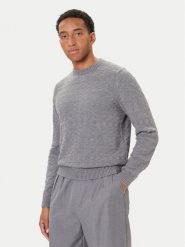 Guess Sweter M5BR42 Z2ZK2 Szary Regular Fit. Szare swetry męskie Guess, m, z aplikacjami, z syntetyku, bez kołnierzyka, bez ramiączek. Za 479.99 zł.