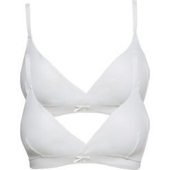 Biustonosz bustier (2 szt.) bonprix 2x biały. Białe biustonosze bonprix, z aplikacjami. Za 25.98 zł.
