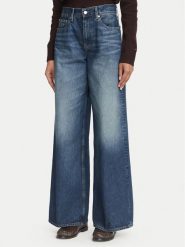 Tommy Hilfiger Jeansy Indie WW0WW48567 Niebieski Wide Leg. Niebieskie jeansy damskie Tommy Hilfiger, bez wzorów, z bawełny. Za 529.99 zł.