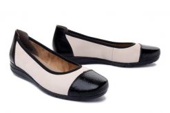 RIEKER L9351-80 white combination, baleriny damskie. Brązowe balerinki damskie Rieker, bez wzorów, bez obcasa, bez zapięcia. Za 299.90 zł.