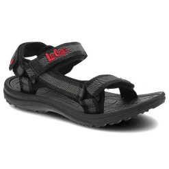 Czarne Sandały Lee Cooper Wygodne Buty Na Lato. Czarne obuwie sportowe damskie Lee Cooper, na lato, z aplikacjami, bez zapięcia. Za 85.00 zł.