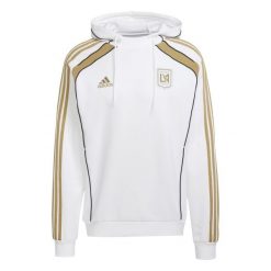 Bluza z kapturem Los Angeles FC 2024/25. Białe bluzy męskie Adidas, bez wzorów, sportowe, bez ramiączek, z kapturem. W wyprzedaży za 231.00 zł.