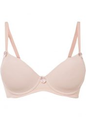 Biustonosz z usztywnianymi miseczkami. Brązowe biustonosze bonprix, bez wzorów. Za 59.99 zł.