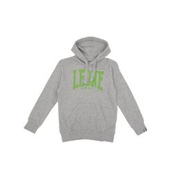 Bluza z bawełna z kaptur na czas wolny na co dzień. Szare bluzy damskie LEONE 1947 APPAREL, bez wzorów, z bawełny, bez kaptura, na fitness i siłownię. Za 63.11 zł.