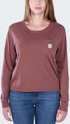 Koszulka z Długim Rękawem Carhartt Light Sable. Bluzki damskie Nuuroo, bez wzorów, bez kołnierzyka, bez ramiączek. Za 140.22 zł.