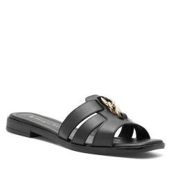 Klapki Sergio Bardi. Czarne klapki damskie Sergio Bardi, bez wzorów, bez obcasa, bez zapięcia. Za 229.99 zł.