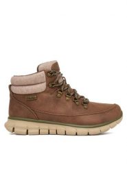 Skechers Trekkingi Synergy 167425/BRN Brązowy. Brązowe obuwie trekkingowe damskie Skechers, ze skóry, bez zapięcia. Za 269.99 zł.