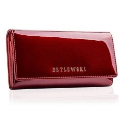 Portfel damski BETLEWSKI ZBPD-BS-100 CZERWONY. Czerwone portfele damskie Betlewski, z lakierowanej skóry. Za 169.00 zł.