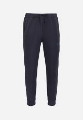 Granatowe Dresowe Spodnie z Ozdobnymi Wstawkami i Ściągaczami Riannia. Niebieskie spodnie sportowe męskie Born2be, m, bez wzorów, z dresówki. Za 64.99 zł.