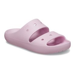Klapki plażowe damskie Crocs Classic Sandal V2. Brązowe klapki damskie Crocs, bez wzorów, sportowe, bez obcasa, bez zapięcia. W wyprzedaży za 94.47 zł.