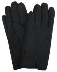 Eleganckie Pikowane Rękawiczki Męskie - Czarne. Czarne rękawiczki męskie Em men's accessories, na jesień, bez wzorów, z bawełny. Za 99.00 zł.