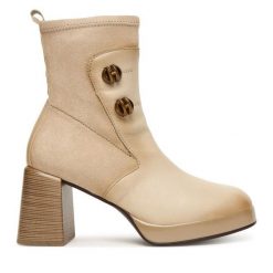 Botki Hispanitas. Botki damskie Hispanitas, bez wzorów, bez obcasa, na słupku, bez zapięcia. Za 749.99 zł.