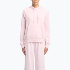 Bluza Reebok Identity Small Logo French Terry Hoodie. Czerwone bluzy damskie REEBOK FITNESS, bez wzorów, bez ramiączek, bez kaptura. Za 169.99 zł.